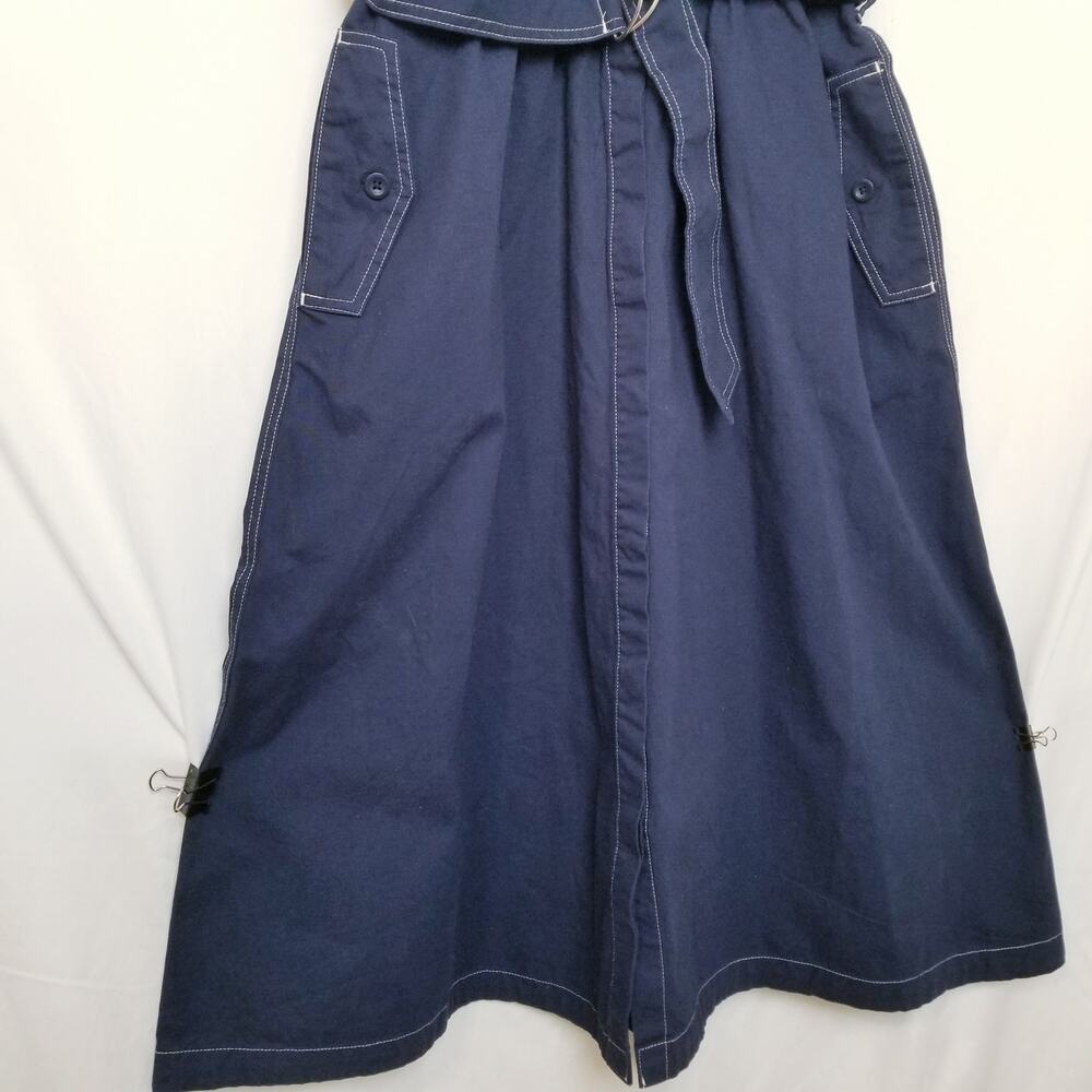 NWT's-Free Assembly Womens Belted Utility Midi Button Down Drs Cap Sleeves Sz M - Picture 3 of 14